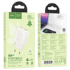 hoco N45 Biscuit PD30W Type-C + QC3.0 USB Charger, EU Plug(White)