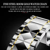 BINBOND B5552 Luminous Multifunctional Business Calendar Quartz Watch(Female-Full-gold-Gold)