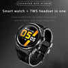 F6 1.28 inch IPS Screen 2 in 1 Bluetooth Earphone Smart Watch, Support Heart Rate & Blood Oxygen Monitoring / Bluetooth Music, Style:Silicone Strap(Black)