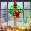 Christmas Wreath Timing Lighting Lights Door Decorations Pine Needle Ornaments Showcase(Golden Flower)