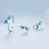 S925 Sterling Silver Platinum Plated Firefly Luminous Ring Earrings, Specification: Ring