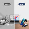 T17 3-in-1 RGB Atmosphere Light MagSafe Phone Watch Earphone Wireless Charger, Color: Black no Plug