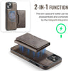 For iPhone 13 DG.MING MAGKING-K2 Series MagSafe RFID Card Bag Detachable Phone Case(Coffee)