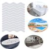 24pcs /Bag Wavy Shaped Safety Bathtub Non-Slip Sticker, Specification:  1.3 x 18cm(Transparent)
