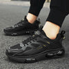 Men Air Cushion Sneakers Low Top Lace Running Shoes Mesh Breathable Sports Shoes, Size: 41(Black Gold)