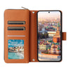 For Samsung Galaxy A24 Nine-card Slots Zipper Wallet Bag Leather Phone Case(Brown)