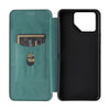 For ASUS ROG Phone 8 Carbon Fiber Texture Flip Leather Phone Case(Green)