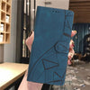 For Samsung Galaxy S24 Ultra 5G Triangles Embossed Leather Phone Case(Blue)