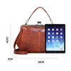 036 Vintage Buckle Handbags Leather Adjustable Crossbody Bag(Red)