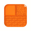 Dog Licking Mat with Suction Cups, Orange, Slow Feeder
