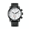CAGARNY 6829 Life Waterproof Round Dial Alloy Case Fashion Men Quartz Watch with PU Leather Band(White + Black)