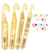15mm+18mm+20mm+25mm+10 Pins Transparent Bold Crystal Crochet Knitting Tool Set