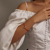 S925 Sterling Silver Christmas Socks Red Rope Bracelet Women Jewelry