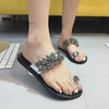 Flat Bottom Pin Rhinestone Sequins Sandals, Shoe Size:38(Silver)