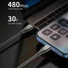 ADC-009 USB to 8 Pin Zinc Alloy Hose Fast Charging Data Cable, Cable Length: 1m (Gun Metal)