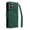 For Samsung Galaxy S25 Ultra 5G Rivet Buckle 9 Cards Three Fold Leather Phone Case(Green)
