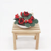 1:12 Mini House Toy Simulation Flower Potted Rose Bauble for Garden(Red)