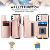 For iPhone 11 Double Flap Zipper RFID Leather Phone Case with Short Lanyard(Rose Gold)