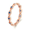Zircon Lucky Eye Sterling Silver S925 Ring, Size: No.8(Rose Gold Plated)