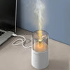 Candle Flame Aromatherapy Diffuser Automatic Scent Sprayer Mini Ambiance Candle Light Humidifier(129 White)