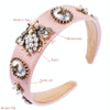 Bee Inlaid Rhinestone Headband Pearl Headband Widen Brim Headband(Pink)