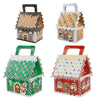 10pcs Christmas Candy Boxes Kraft Paper Christmas House Handbag Candy Boxes, Style: Small White Edge