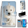 For Alcatel 1SE 2020 Coloured Drawing Cross Texture Horizontal Flip PU Leather Case with Holder & Card Slots & Wallet & Lanyard(Snow Puppy)