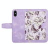 For iPhone XS Max Floral Pattern Leather Phone Case with Lanyard(Light Purple)