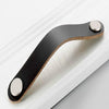 Kitchen Cabinet Wardrobe Leather Door Handle Drawer Pull, Specification:Black 128