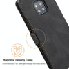For Huawei Mate 20 Pro Retro Magnetic Closing Clasp Horizontal Flip Leather Case with Holder & Card Slots & Photo Frame & Wallet(Black)