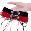 2 PCS European and American Fashion Street-snap Collar Hollow Alloy Velvet Choker Necklace, Random Color Delivery
