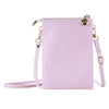 Litchi Texture Card Holder Mobile Phone Zipper Bag with Long Strap(Light Pink)