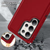 For Samsung Galaxy S25 Ultra 5G Rugged PC Hybrid Silicone Phone Case with Holder(Red+Black)