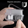 Car Multi-functional Glasses Case Sunglasses Storage Holder with Card Slot, Diamond Style (Transparent)