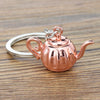 Mini Metal Keychain Coffee Utensils Decorative Pendant, Style: Water Bottle Rose Gold