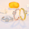 J355 Valentine Day Square Champagne Zircon Ring(Golden Color)