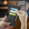 For iPhone 12 Pro Max AutSpace A11 Side Buckle MagSafe Magnetic RFID Phone Leather Case(Black)