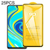 For Xiaomi Redmi Note 9 Pro 25 PCS 9D Full Glue Full Screen Tempered Glass Film