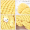 MZ8264 Cartoon Three-dimensional French Fries Duck Baby Skullcap Knitted Double Ball Woolen Hat, Size: Free Size(Coffee)