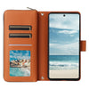 For Samsung Galaxy A73 5G Nine-card Slots Zipper Wallet Bag Leather Phone Case(Brown)