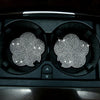 Car-mounted Diamond-filled Plum Blossom Decorated PVC Water Coaster(White)