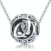 S925 Sterling Silver 26 English Letter Beads DIY Bracelet Necklace Accessories, Style:O