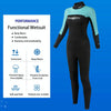 DIVESTAR 3mm Women One-piece Wetsuit Long-sleeved Warm Surfing and Snorkeling Clothes, Size: S(Black Blue)