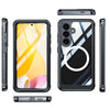 For Samsung Galaxy S25 5G Tempered Glass MagSafe Phone Case(Black)
