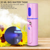 Facial Steamer Nano Steamer Handy  Face Moisture Sprayer Rechargeable Mini USB Charging Automatic Alcohol Sprayer(Light purple)