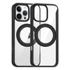 For iPhone 15 Pro High Transparency 360 Degree Rotating Holder MagSafe Phone Case(Black)