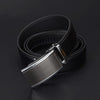 COWATHER CZ022 Men Two-Layer Leather Casual Business Automatic Buckle Belt, Length: 130cm(Black)