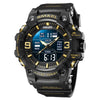 SMAEL 8049 Waterproof Sports Watch Men Multi-function Night Light Electronic Watch(Black Gold)