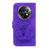 For Realme 13+ Global Butterfly Rose Embossed Leather Phone Case(Purple)