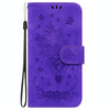 For Asus Zenfone 9 Butterfly Rose Embossed Leather Phone Case(Purple)
